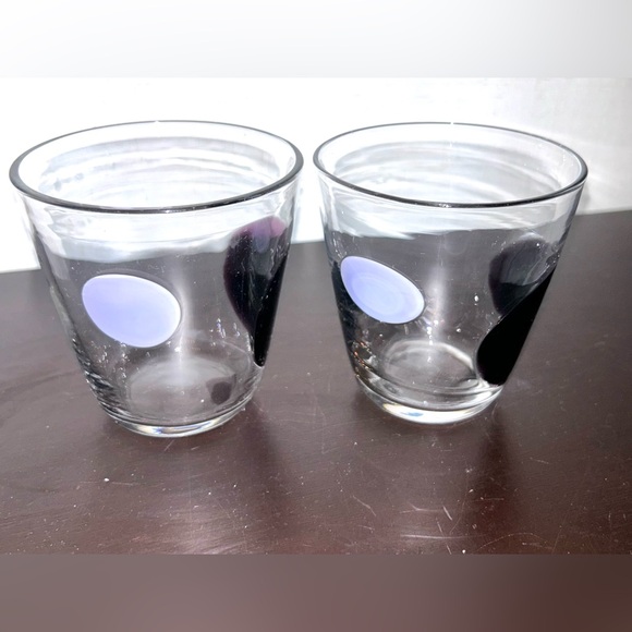 2 Bormioli, glass tumblers. Old Fashion / Lowball glasses. Purple. 3.75” Italy - Picture 3 of 8